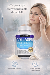 Con Collagen Peptides: Recupera tu juventud 💆‍♀️y ten una piel firme, cabello lleno de vida y huesos fuertes con 5 colágenos en 1 cápsula 💊✨