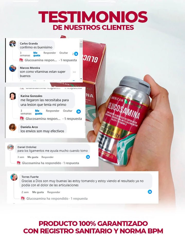 Glucosamina de American Natural elaborado en 🗽EEUU: Formulada con ingredientes clínicos para proteger tus articulaciones
