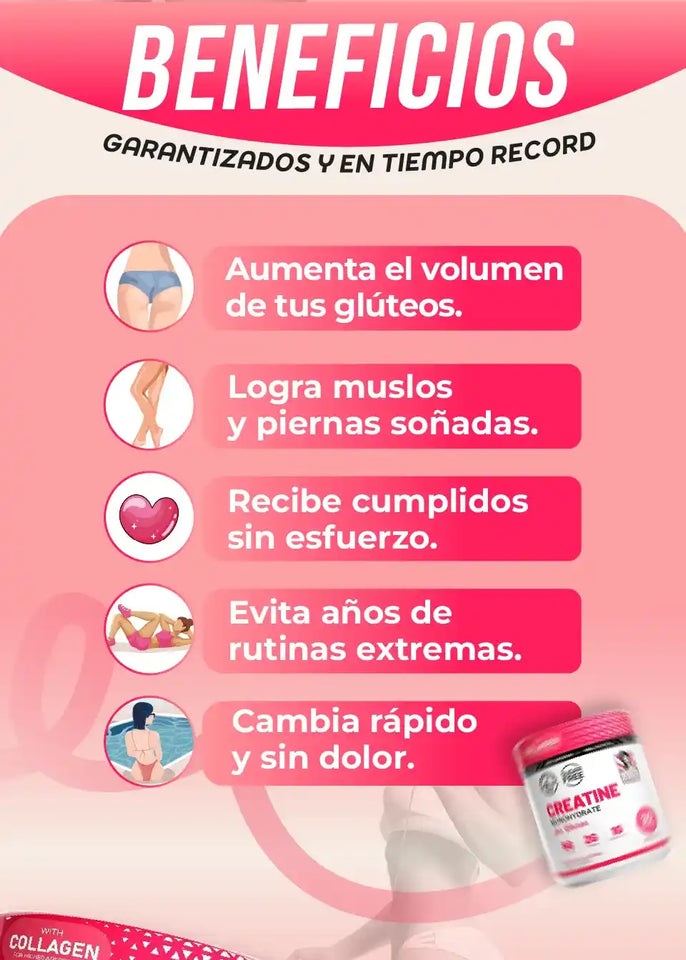 ✨ GlutePro® Creatina Monohidratada para Mujeres que desean un cuerpo de ensueño ✨