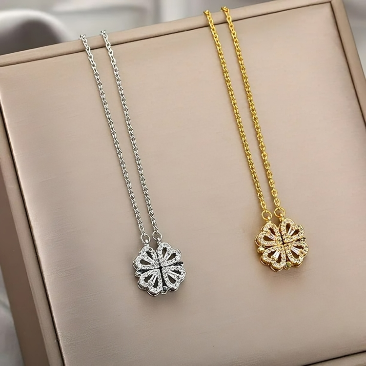 "Collar Trébol de 4 Hojas para la Buena Fortuna"