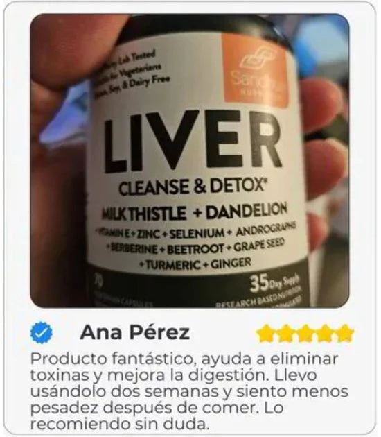 Sandhus Liver Cleanse importado de USA: Su fórmula fue diseñada bajo la tecnología HepaClean™ de USA