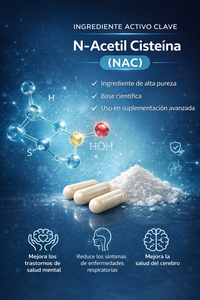 Activa tu energía y defensa interna diariamente 🔋 Gracias a la fórmula de NAC con potente acción antioxidante 💊