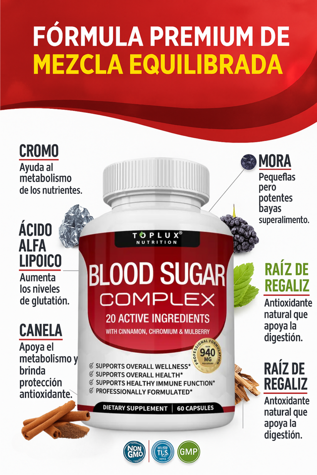 🧬Blood Sugar Complex 99 Importado de USA🗽: Ayuda a regular tu glucosa 🩸y ayuda a eliminar las bacterias del higado