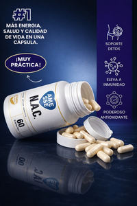 Activa tu energía y defensa interna diariamente 🔋 Gracias a la fórmula de NAC con potente acción antioxidante 💊