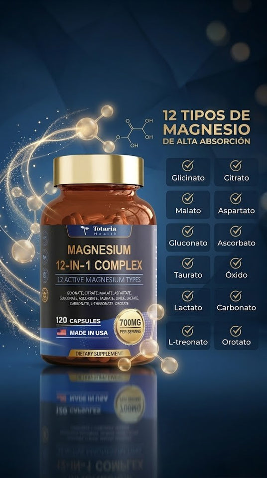 ⚡ Magnesium 12-in-1 Complex – Energía Masculina y Rendimiento Diario
