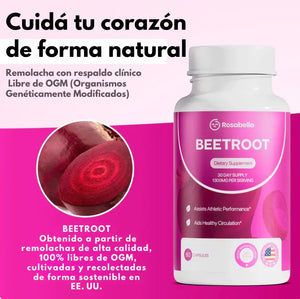 Beetroot Rosabella: suplemento importado de USA que alivia pesades de tus piernas 🦵 y fortalece tu corazón ❤️