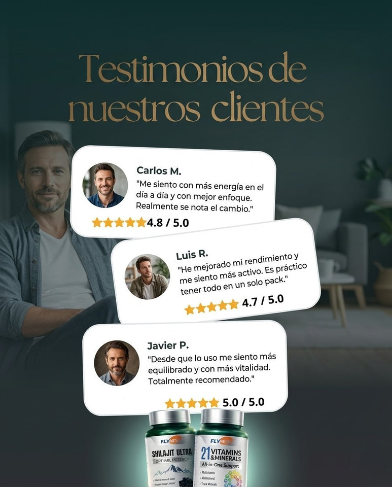 Shilajit + 21 Vitaminas y Minerales - Una fórmula práctica todo en uno.🔝