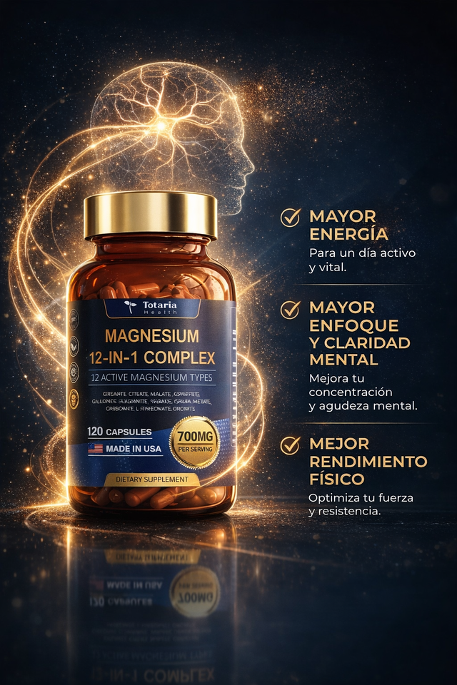 ⚡ Magnesium 12-in-1 Complex – Energía Masculina y Rendimiento Diario