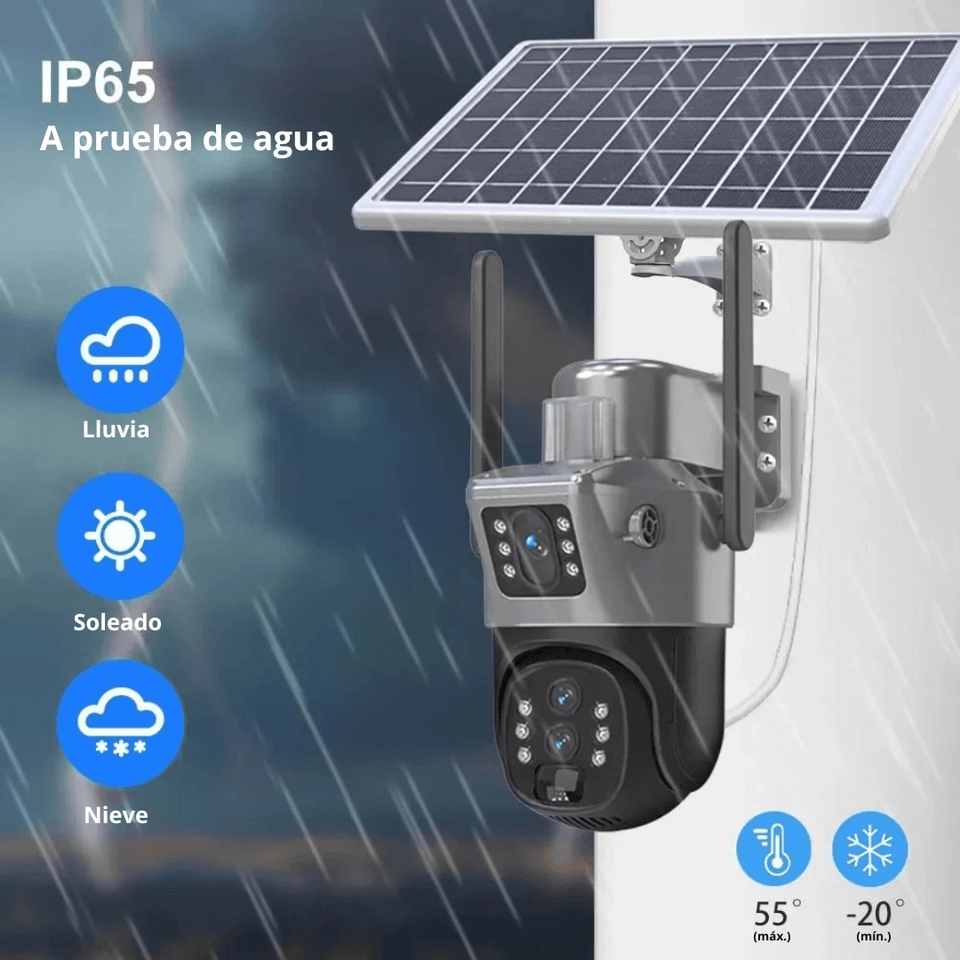 Cámara de Seguridad Ultra HD con Panel Solar a prueba de Agua💧📹