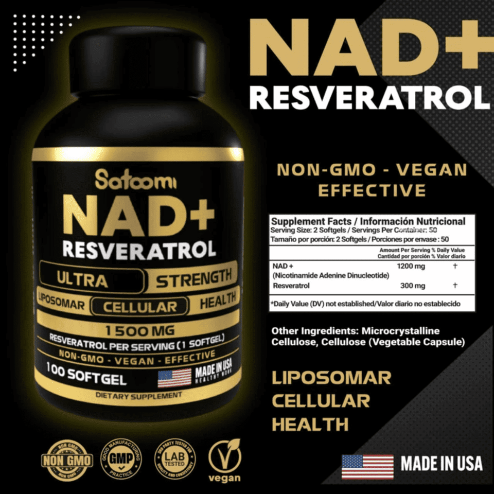 NAD + RESVERATROL IMPORTADO EE.UU 🔥 El secreto de la juventud, en una cápsula 💊