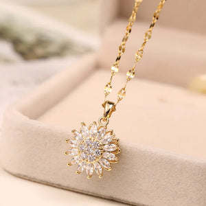 Collar Girasol: Resplandece con Elegancia y Encanto Giratorio!