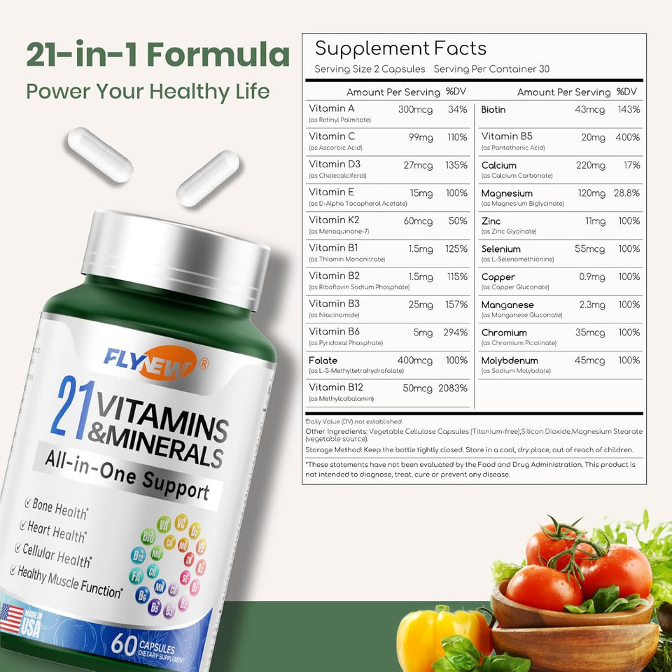 Shilajit + 21 Vitaminas y Minerales - Una fórmula práctica todo en uno.🔝