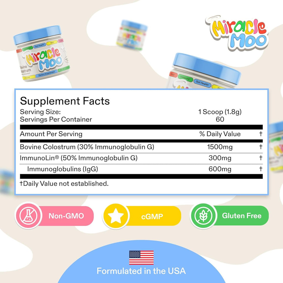 🥛✨ Fortalece tu salud, defensas y digestión desde adentro 💪 Con Miracle Moo Colostrum — Importado de USA