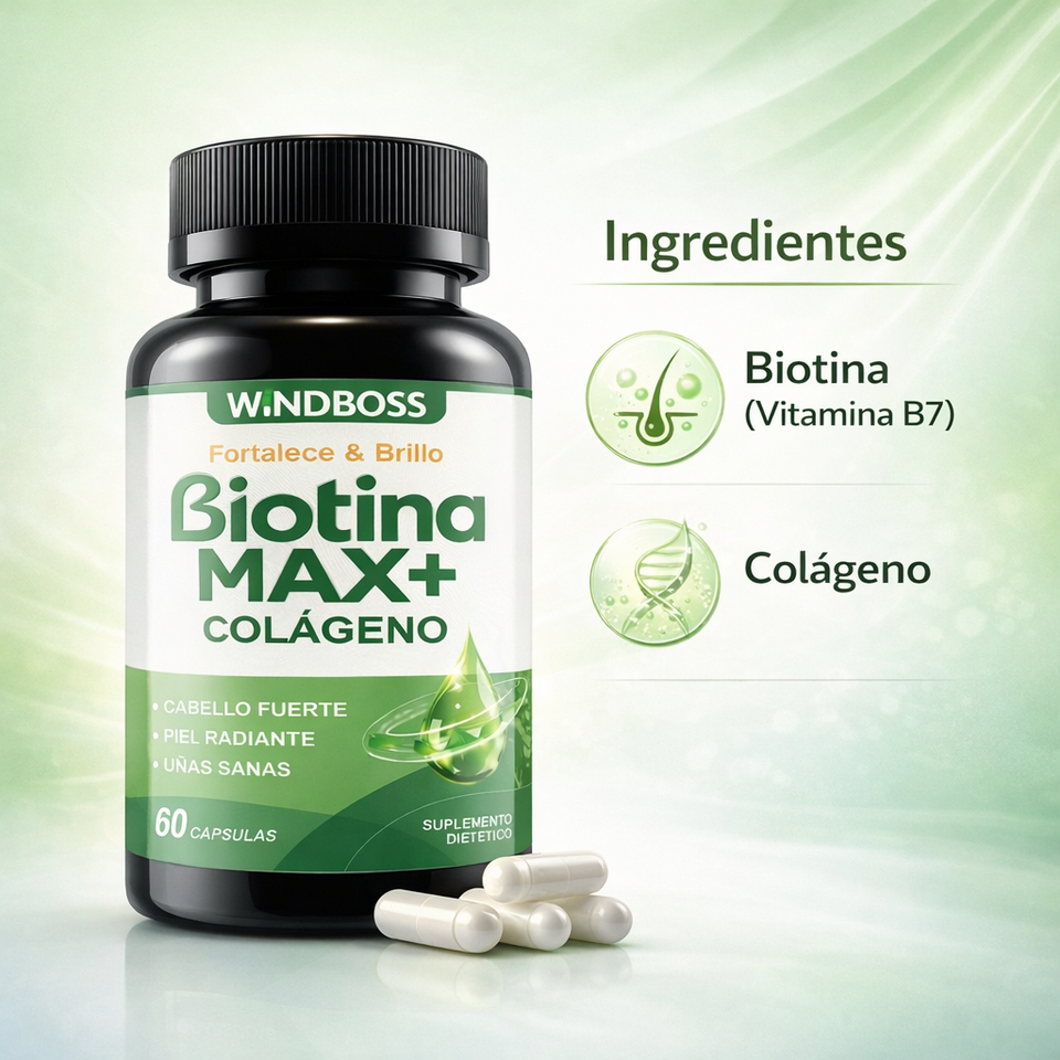 Biotina Max+ Colágeno 👉 Nutrición profunda para tu belleza natural 💚