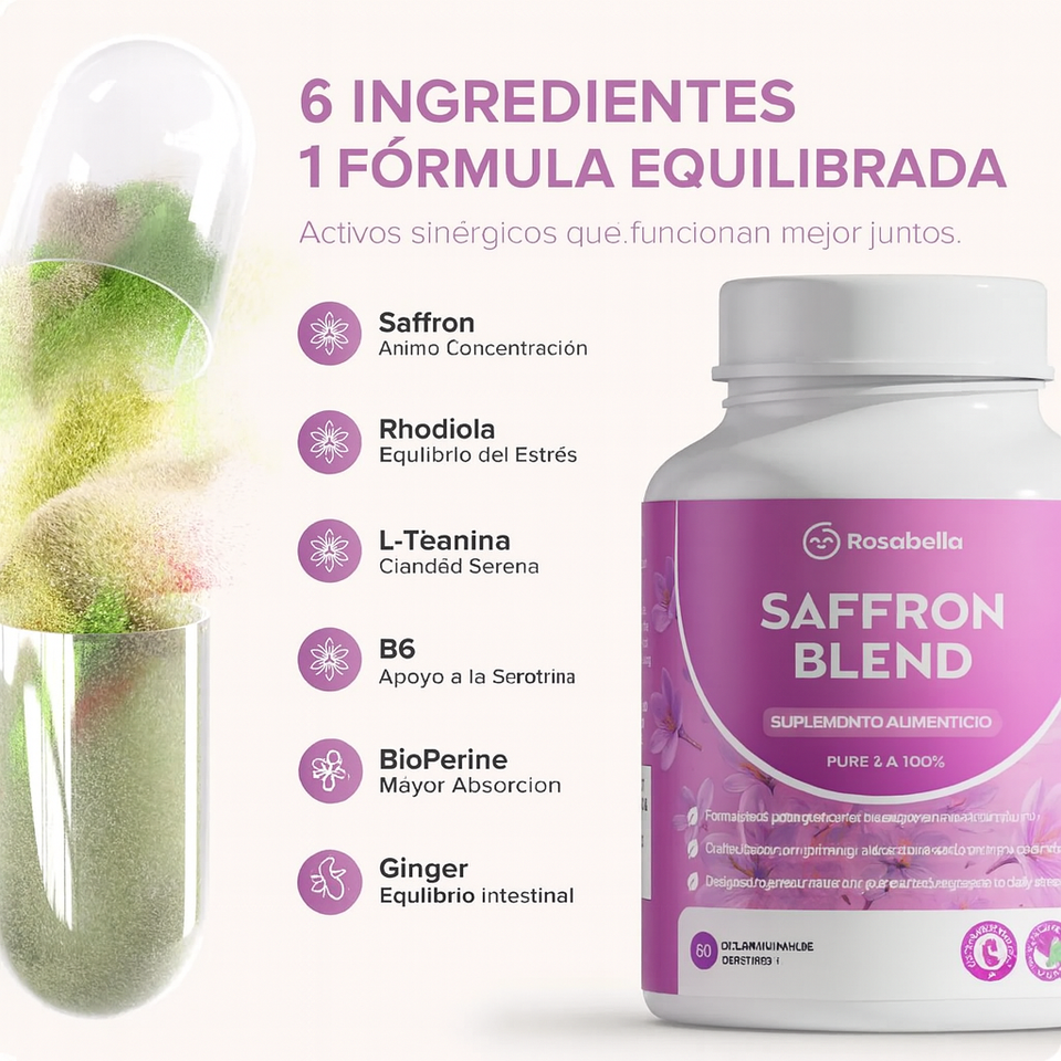 🌿 Rosabella Saffron Blend — Limpieza, energía y equilibrio para cuerpo y mente.