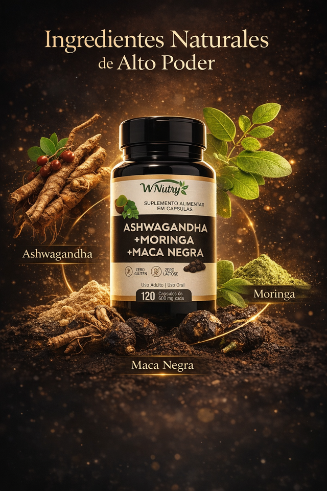 Ashwagandha + Maca negra – Energía, Enfoque y Rendimiento 🌿