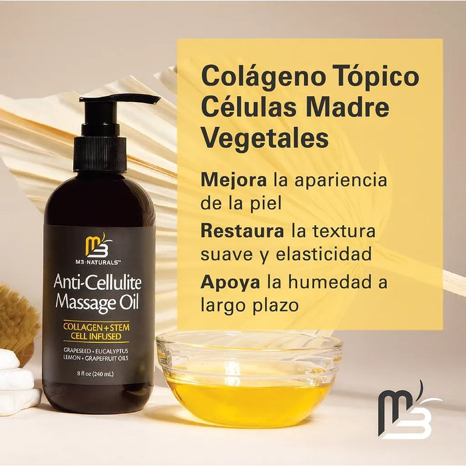 Naturals: Aceite para eliminar la celulitis con Colágeno hidrolizado + células madre vegetales
