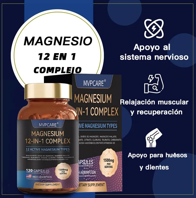 Con Magnesium 12 en 1 Complex:✨ Vuelve a despertar con ganas, no con cansancio😴Tu cuerpo puede sentirse joven otra vez 💪