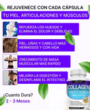 Con Collagen Peptides: Recupera tu juventud 💆‍♀️y ten una piel firme, cabello lleno de vida y huesos fuertes con 5 colágenos en 1 cápsula 💊✨