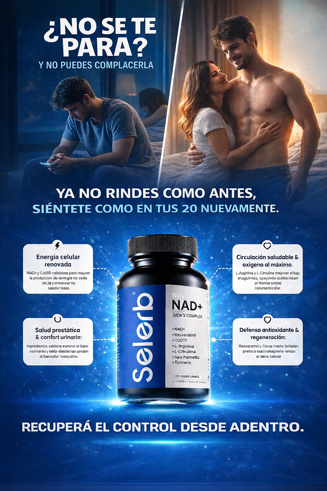 Selerb NAD+ para Hombres – Energíaa, Circulación y Anti-Edaad🌿