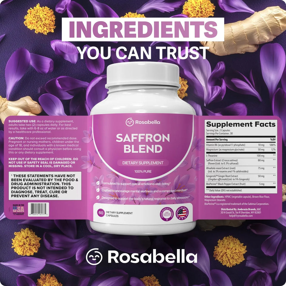 🌿 Rosabella Saffron Blend — Limpieza, energía y equilibrio para cuerpo y mente.