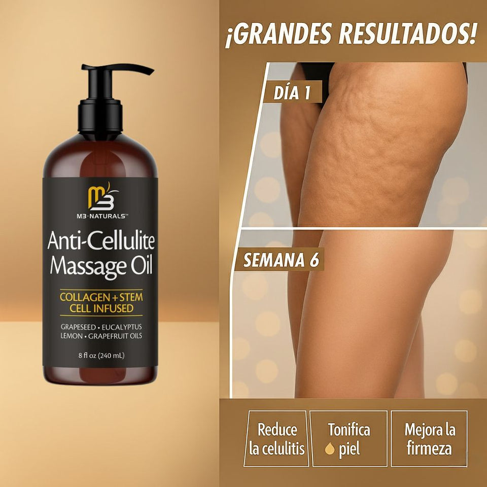 Naturals: Aceite para eliminar la celulitis con Colágeno hidrolizado + células madre vegetales