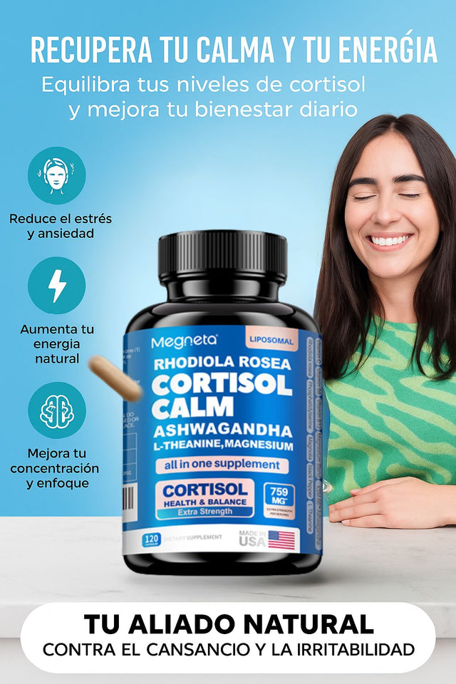 💊 CORTISOL CALM — Suplemento Americano para Controlar el Estrés, la Ansiedad y el Cansancio