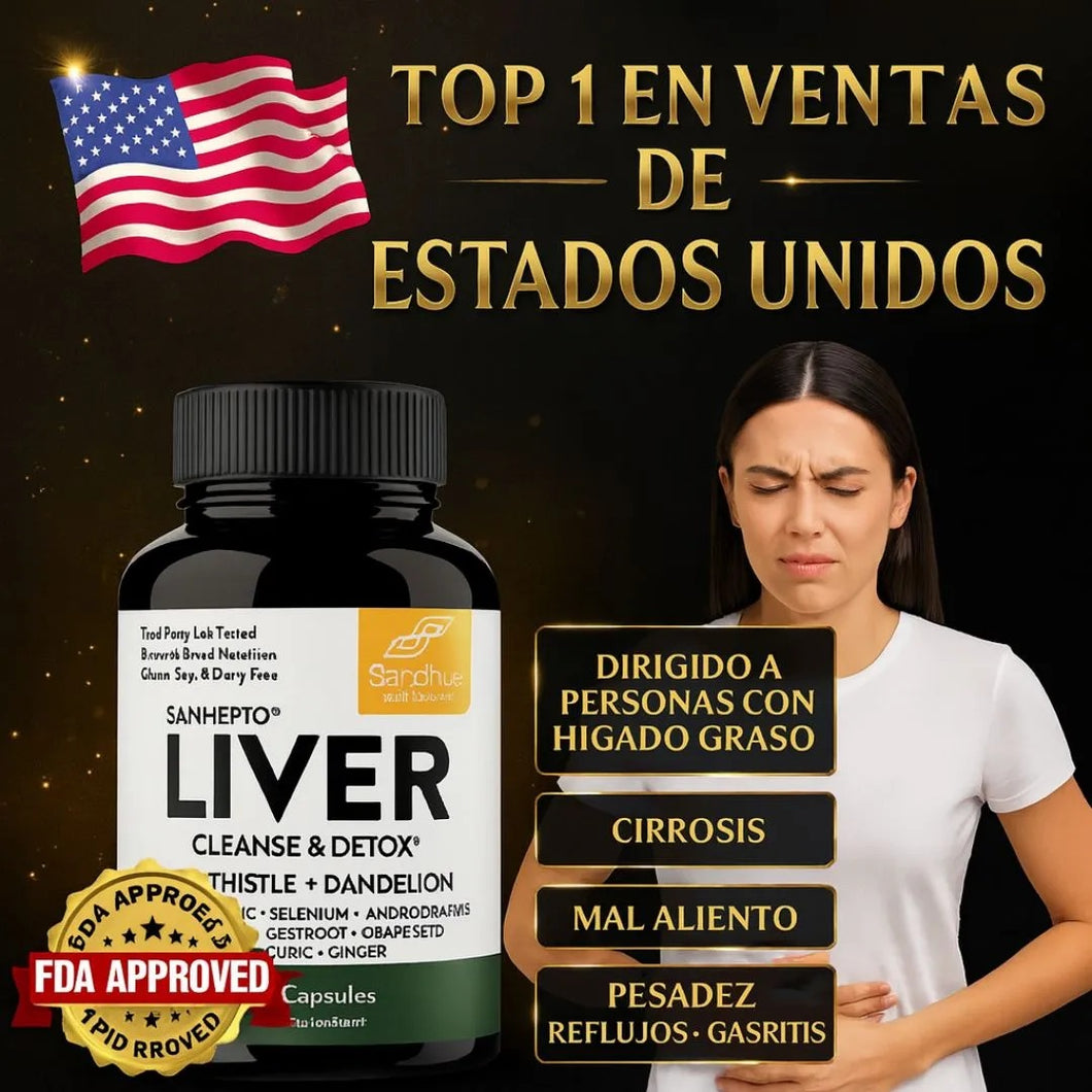 Sandhus Liver Cleanse importado de USA🗽: Limpia y desintoxica tu Hígado y recupera tu energía y acelera tu metabolismo.