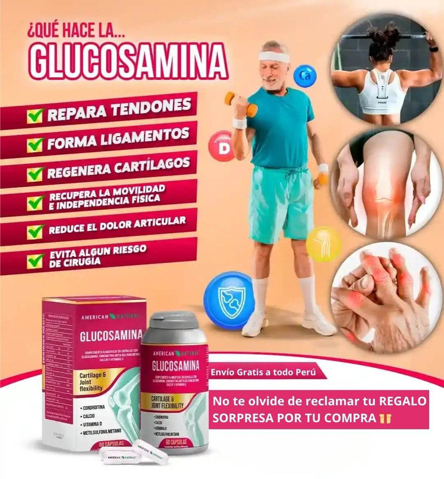 Glucosamina de American Natural elaborado en 🗽EEUU: Formulada con ingredientes clínicos para proteger tus articulaciones