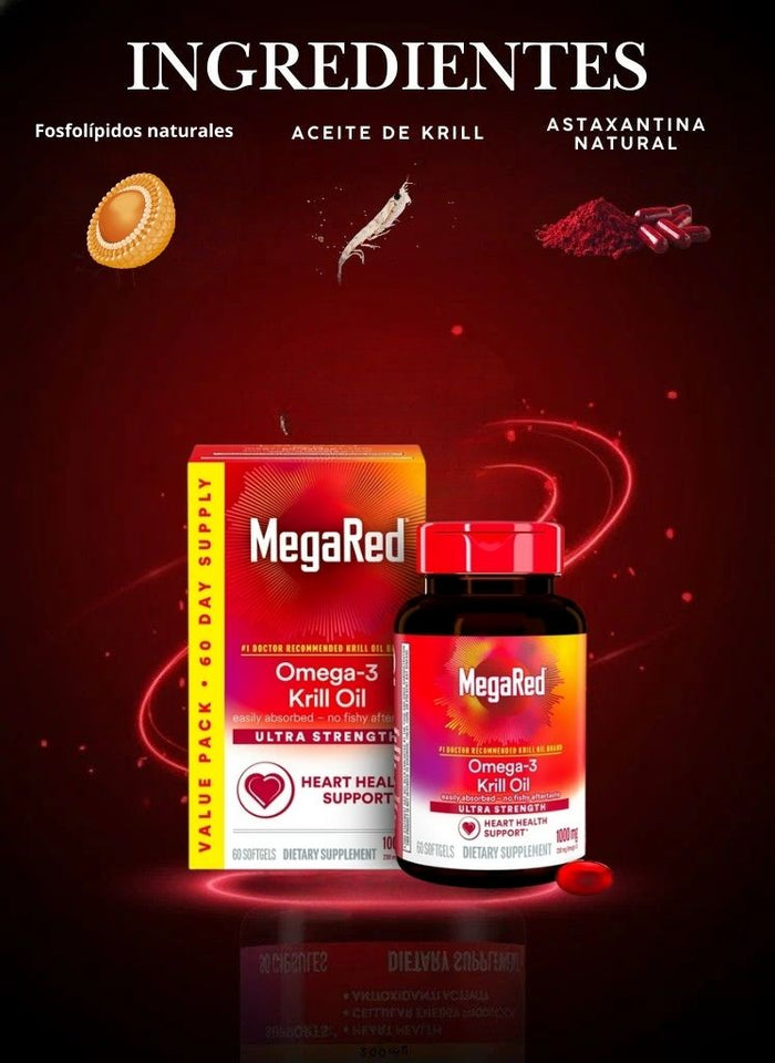 MegaRed Omega-3 Krill Oil 👉 Protege tu corazón y activa tu energía todos los días ❤️⚡