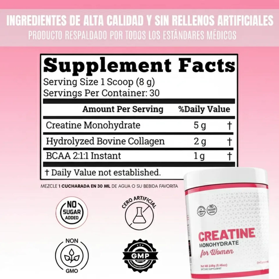 ✨ GlutePro® Creatina Monohidratada para Mujeres que desean un cuerpo de ensueño ✨