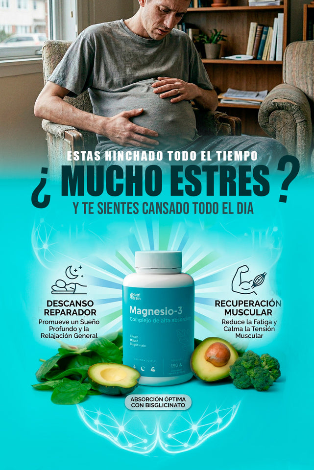 Magnesio NutriBrain: ¡Fórmula Triple! 50% Más Sueño Profundo 🌙 y 100% Menos Fatiga Diaria. ⚡️