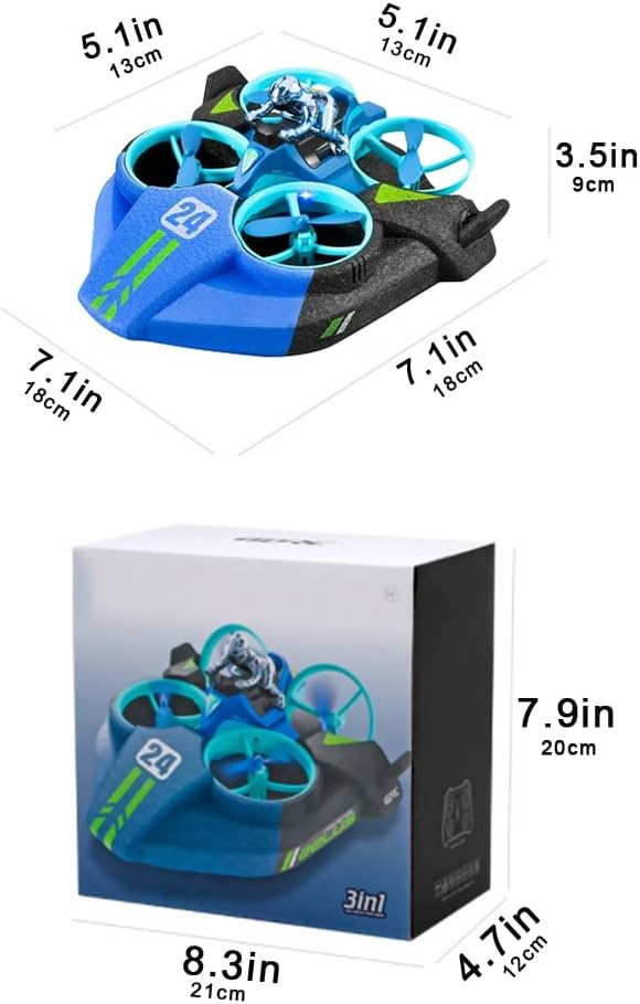 MegaRider 3-en-1: Dron 🚁 · Auto 🚗 · Bote 🚤, un solo juguete… diversión en tierra, aire y agua