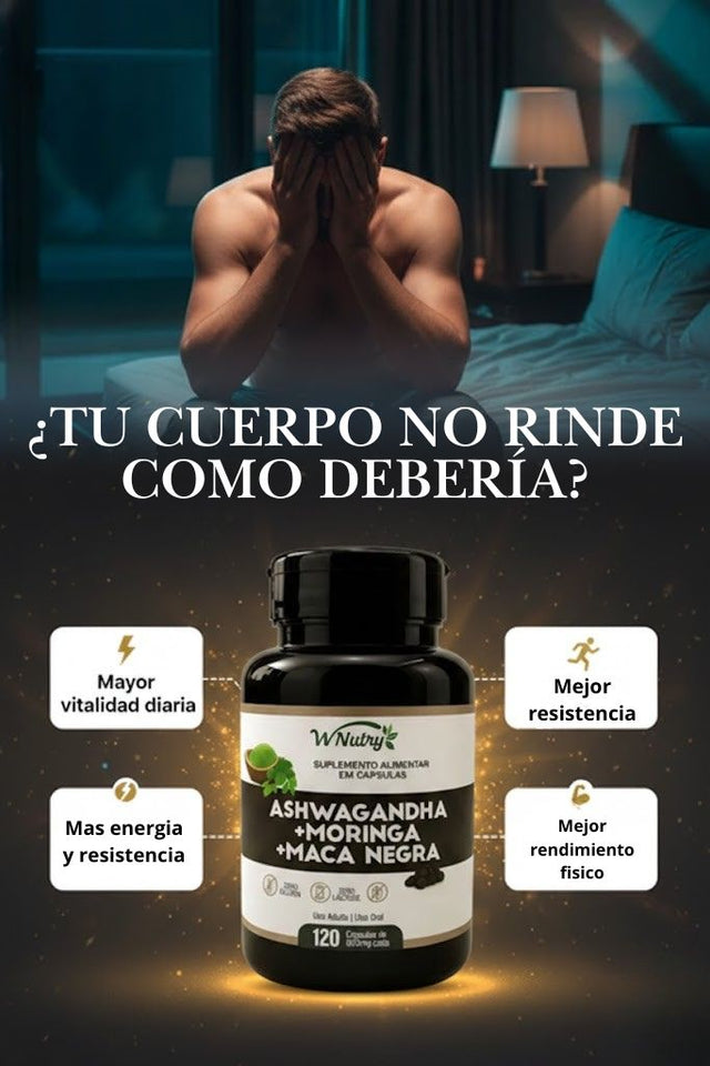 Ashwagandha + Maca negra – Energía, Enfoque y Rendimiento 🌿