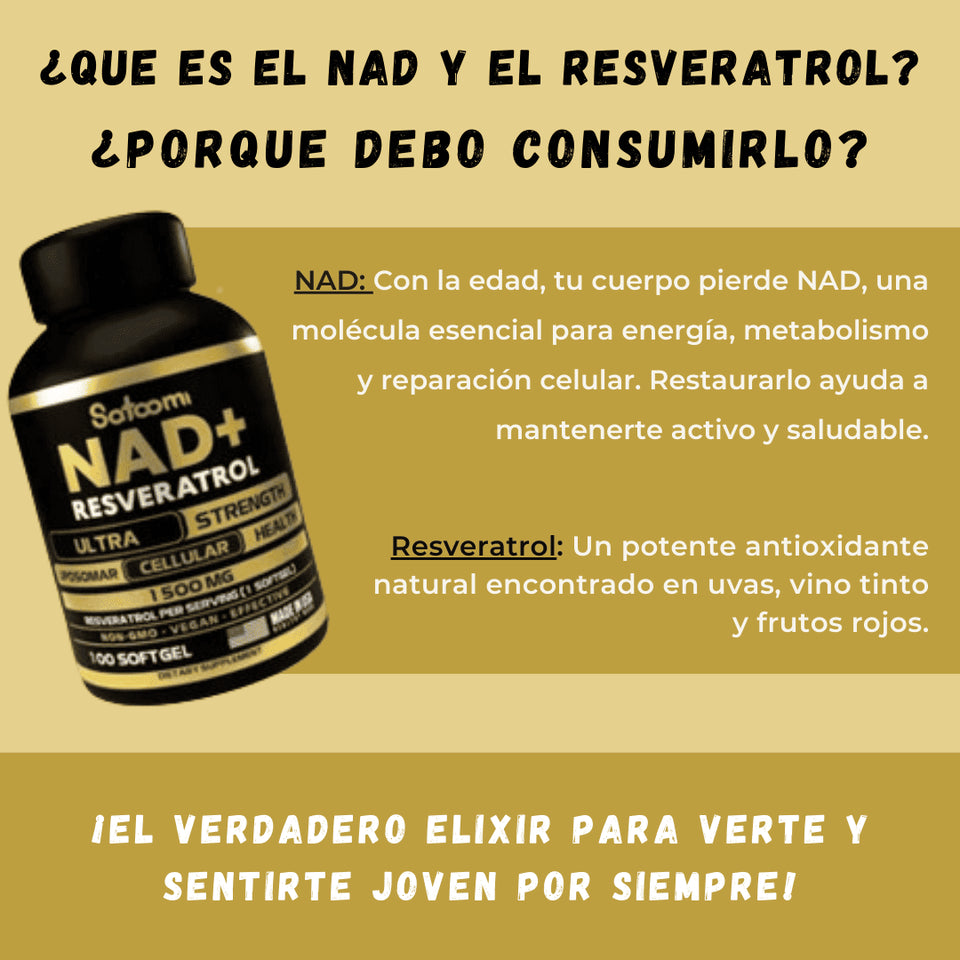 NAD + RESVERATROL IMPORTADO EE.UU 🔥 El secreto de la juventud, en una cápsula 💊