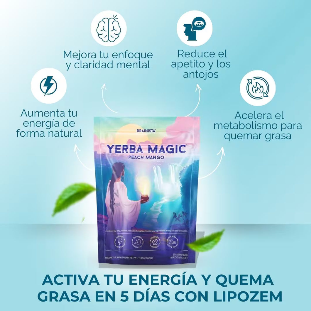 Con Yerba Magic de BRAINISTA IMPORTADO DE USA: Aumentarás tu energia, claridad mental, acelera tu metabolismo y reduce los antojos