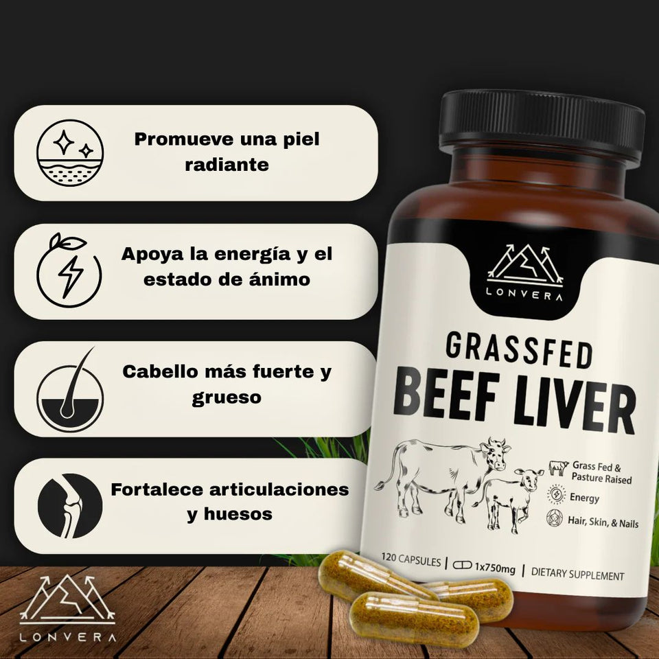 GRASFED BEEF LIVER Importado de USA: El secreto ancestral para limpiar el hígado y restaurar su salud óptima