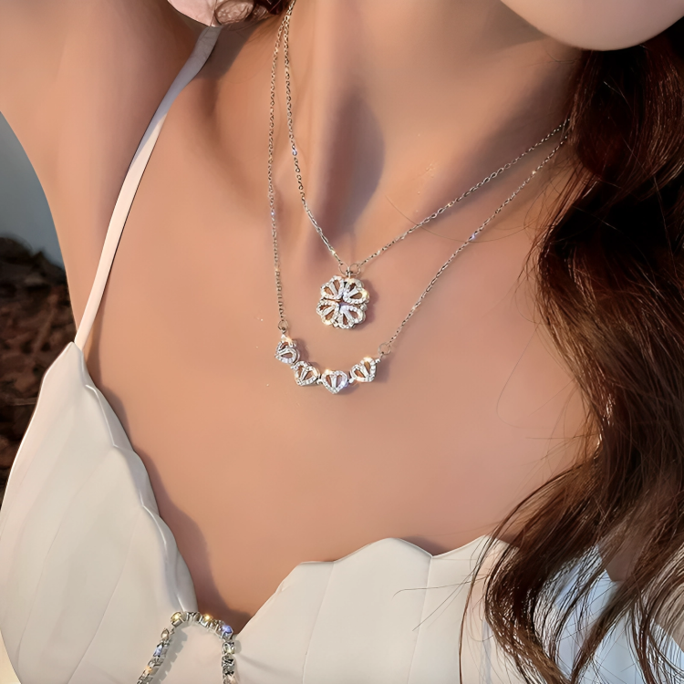 "Collar Trébol de 4 Hojas para la Buena Fortuna"