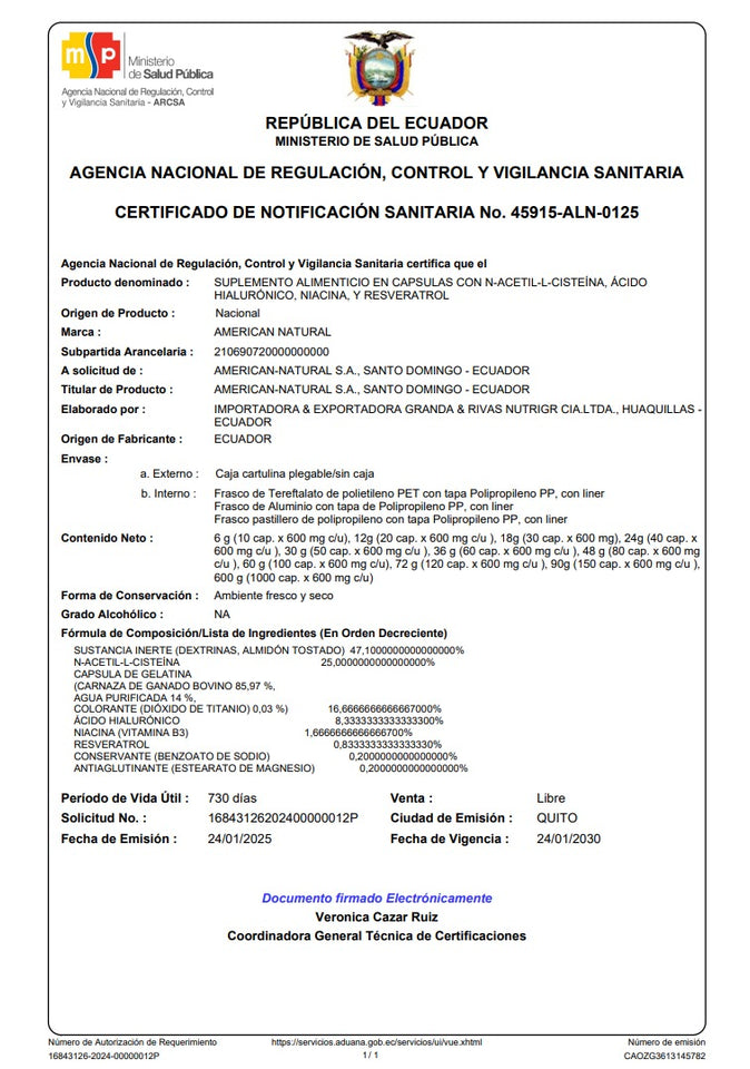 NAD+ RESVERATROL de American Natural Importado de EEUU: El elixir de la juventud en una capsula
