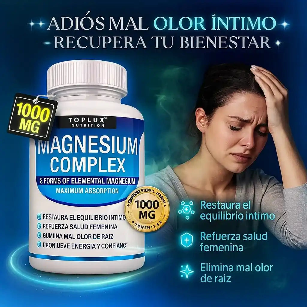 Magnesio Complex Importado de USA🗽: dile adiós a la barriga hinchada, 😩cansancio, 🤯 dolores de cabeza y senos caídos con solo 2 cápsulas al día ☀️