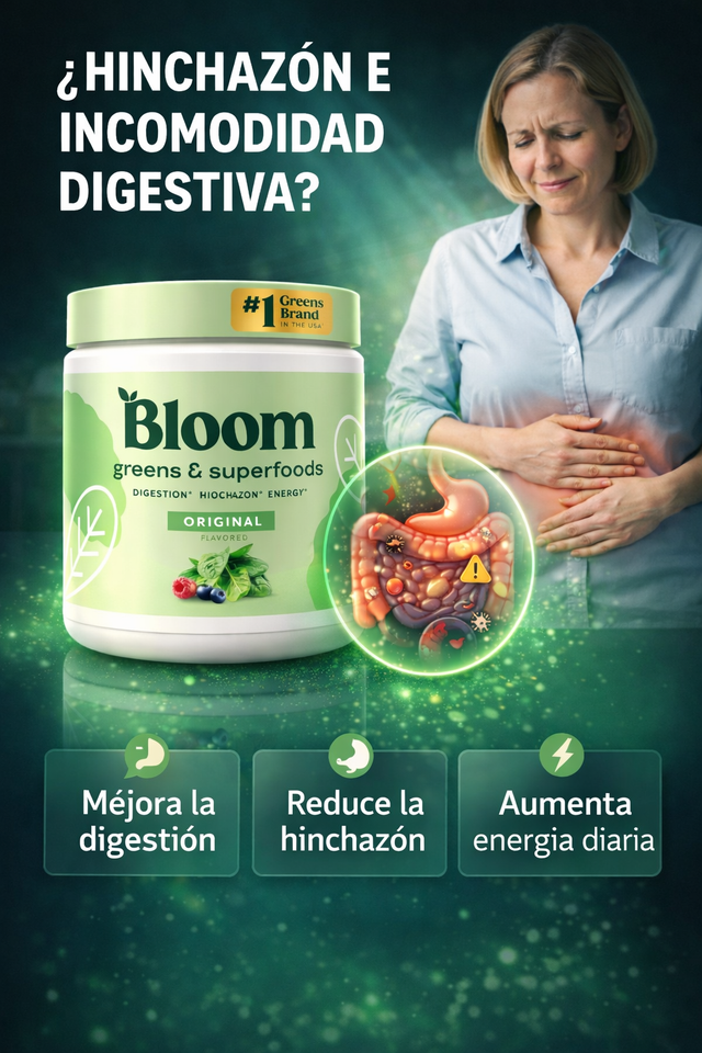 Bloom Greens & Superfoods 👉 Mejora tu digestión, reduce la hinchazón y recupera tu energía todos los días 🌿⚡