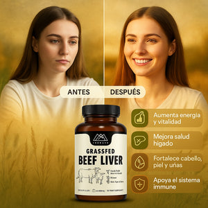 GRASFED BEEF LIVER Importado de USA: El secreto ancestral para limpiar el hígado y restaurar su salud óptima