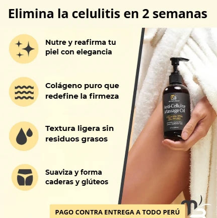 Naturals: Aceite para eliminar la celulitis con Colágeno hidrolizado + células madre vegetales