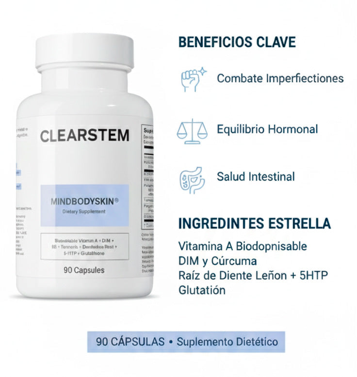 CLEARSTEM: Desintoxica Hoormonas, Calma el Estrés y Logra una Piel Clara desde el Interior
