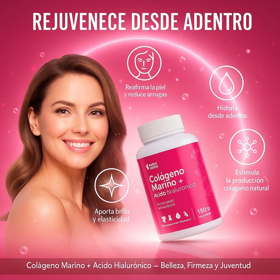 🌸 Colágeno Marino Español — Belleza, Firmeza y Juventud Desde el Interior