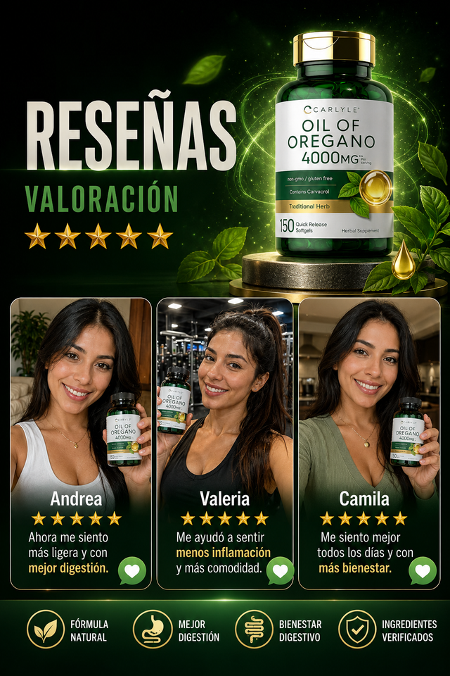 Oil of Oregano 4000mg: Soporte Avanzado para el Equilibrio Digestivo y Bienestar Estomacal 🌿