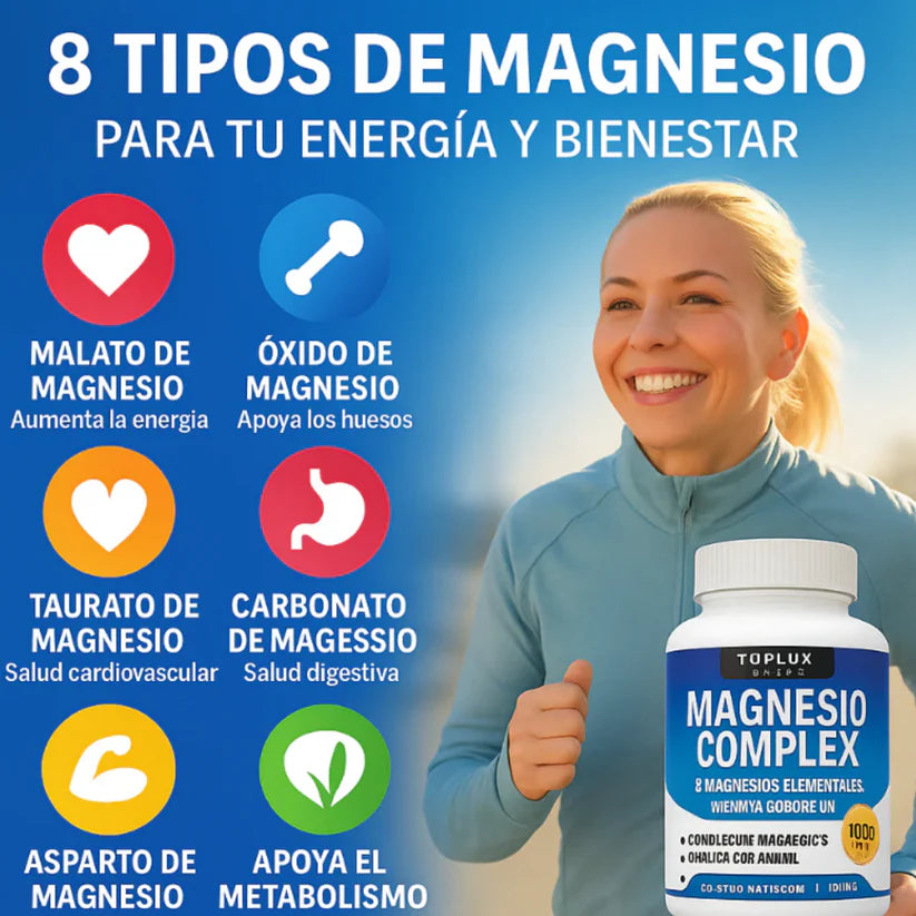 Magnesio Complex Importado de USA: dile adiós a la barriga hinchada, 😩cansancio, 🤯 dolores de cabeza y senos caídos con solo 2 cápsulas al día ☀️