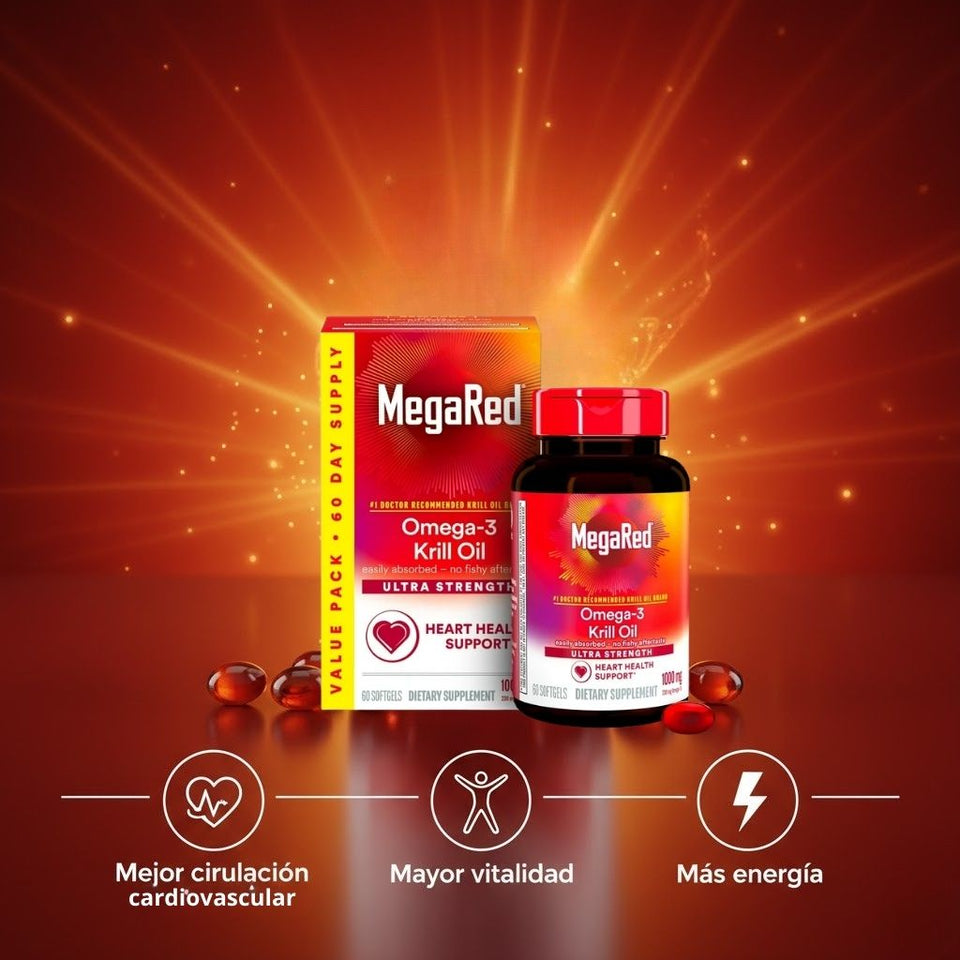 MegaRed Omega-3 Krill Oil 👉 Protege tu corazón y activa tu energía todos los días ❤️⚡