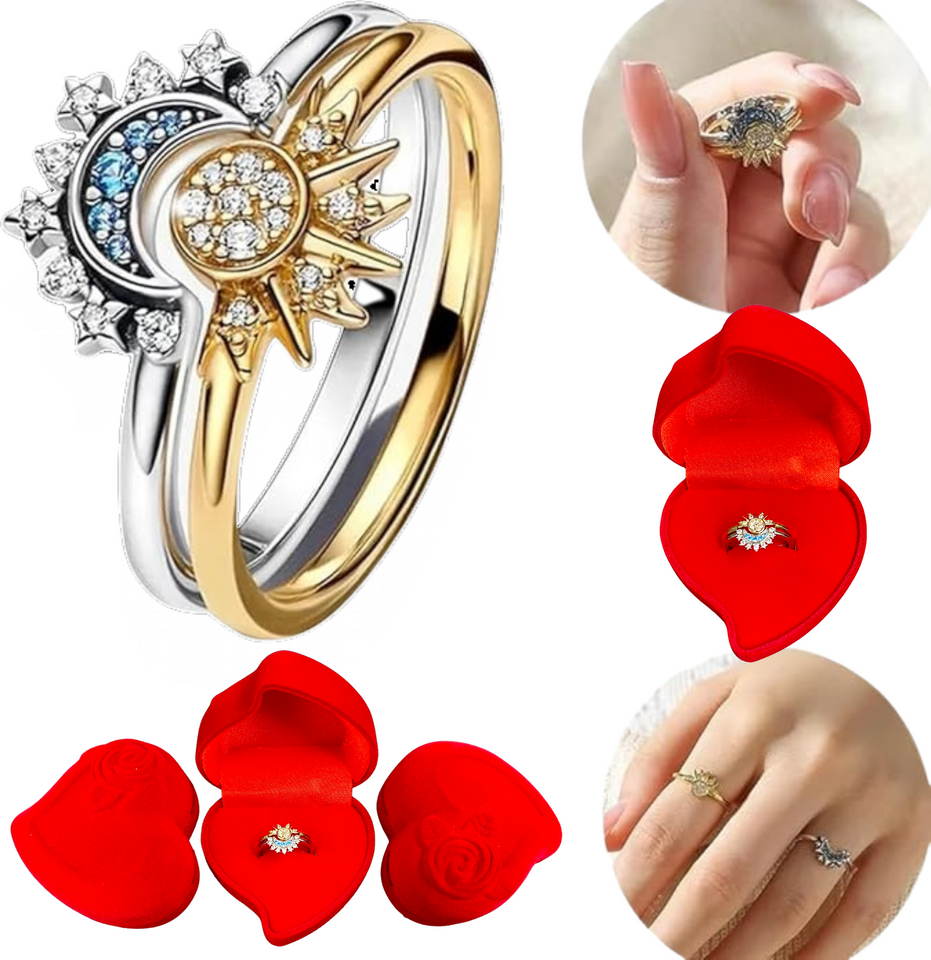 "Anillo Sol y Luna: Un Amor Infinito"