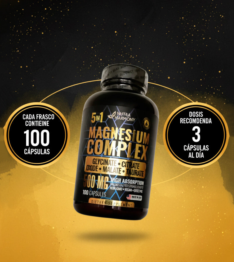 Magnesium Complex 5 en 1: La Solución de Alta Absorción para Dormir Profundo, Eliminar Calambres y Calmar el Estrés. 😴💪🧘‍♀️